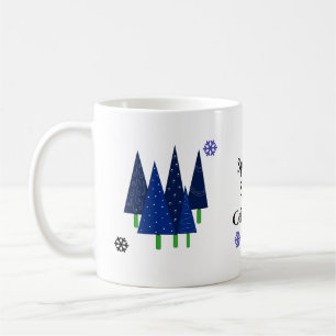 Whimsical julgranar kaffemugg