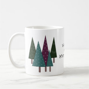 Whimsical julgranar kaffemugg