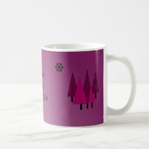 Whimsical julgranar kaffemugg