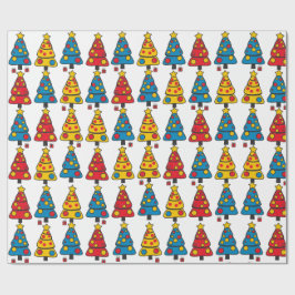 Whimsical julgranar presentpapper