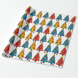 Whimsical julgranar presentpapper