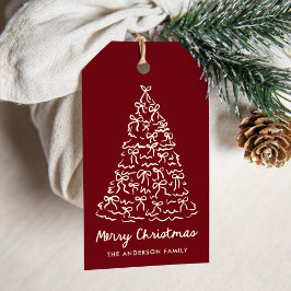 Whimsical julgransslingor Cranberry Holiday Presentetikett