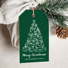 Whimsical julgransslingor grön högtid presentetikett