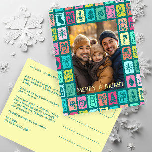 Whimsical julgrid Cute Anpassad Helg Vykort