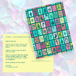 Whimsical julgrid Cute Anpassad Helg Vykort