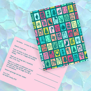 Whimsical julgrid Cute Anpassad Helg Vykort