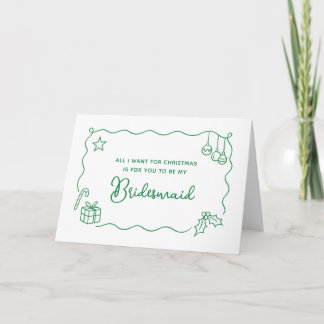 Whimsical julhandritad brudtärningsförfrågan helgkort