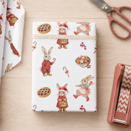 Whimsical Julharen Julfirande Presentpapper
