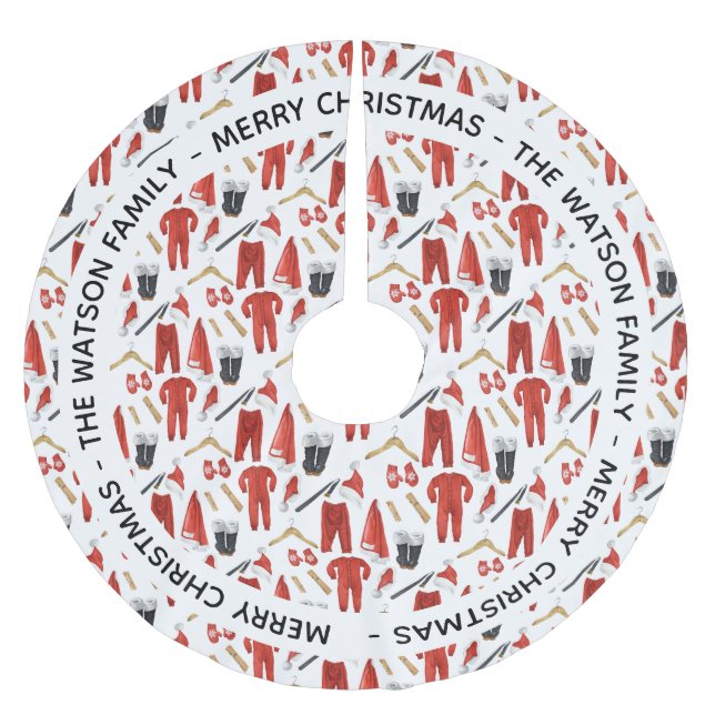 Whimsical Julkläder Julpresent Julgransmatta Borstad Polyester (Framsidan)