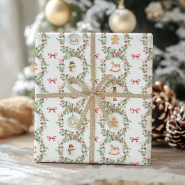 Whimsical julkransar och leksaker presentpapper