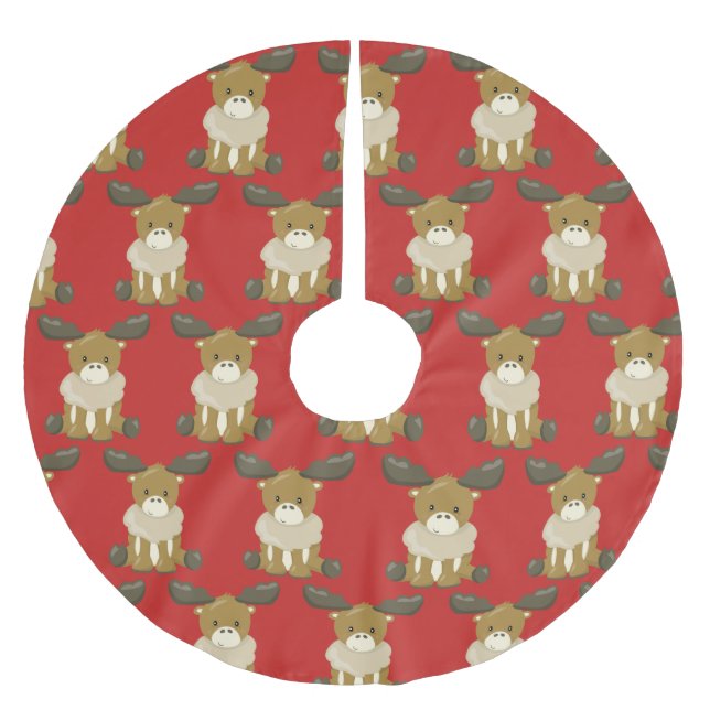 Whimsical julmoose julgransmatta borstad polyester (Framsidan)