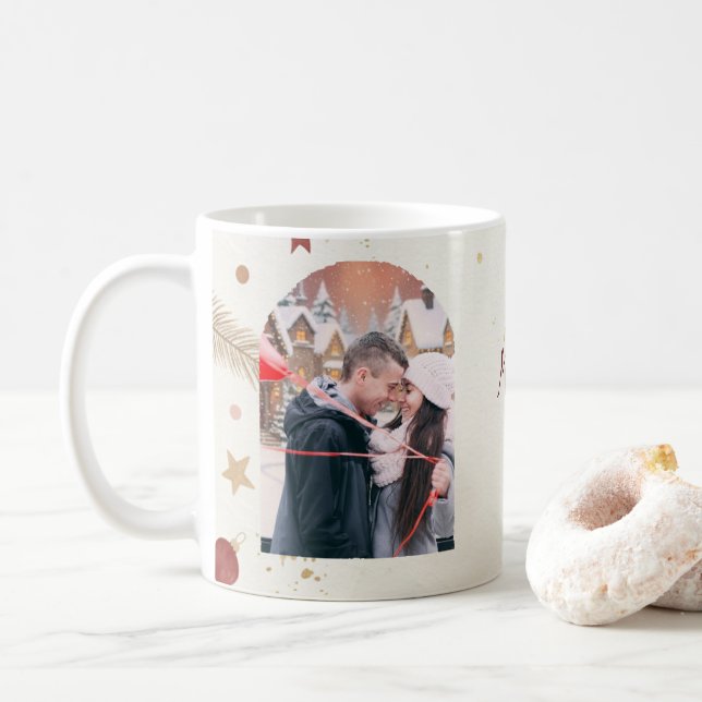 Whimsical julmugg – Minimal firande design Kaffemugg (Med munk)