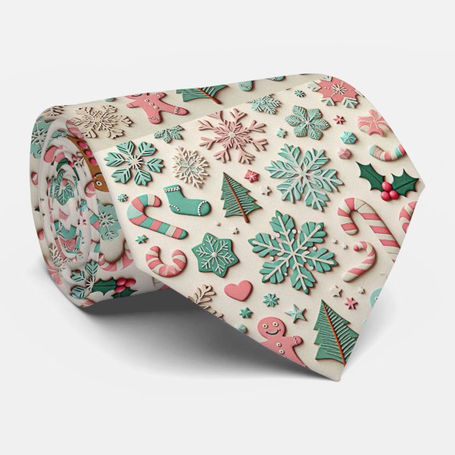 Whimsical julpepparkakssnöflingemönster slip  slips (Rullad)