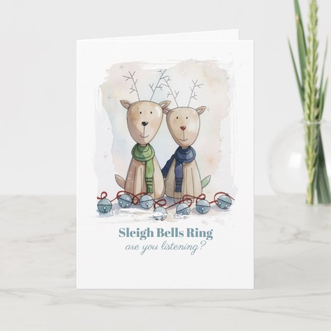 Whimsical julren illustration Vattenfärgkort Kort (Framsida)
