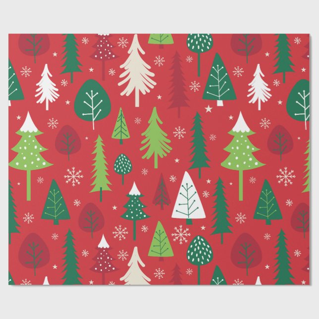 Whimsical julskogs Mönster Presentpapper (Platt)
