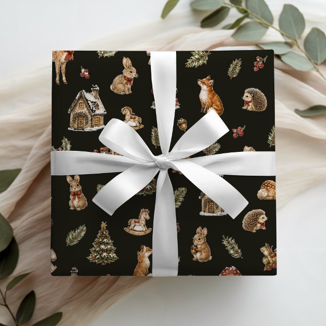 Whimsical Julskogs-sagobok Presentpapper (Skapare uppladdad)