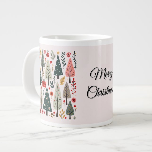 Whimsical julskogs scen jumbo mugg (Framsida vänster)