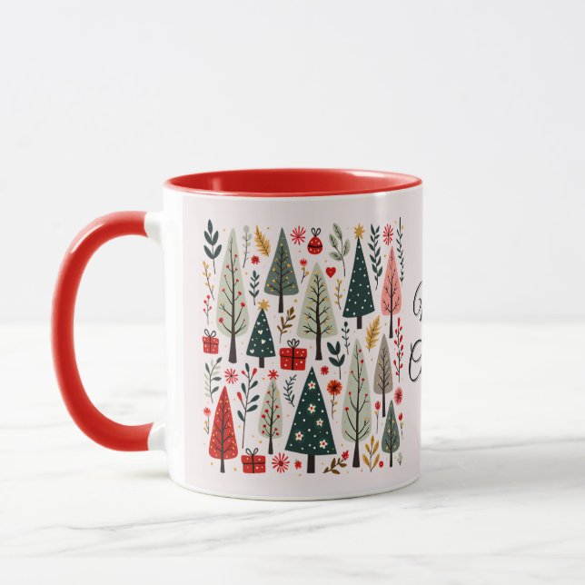 Whimsical julskogs scen mugg (Vänster)