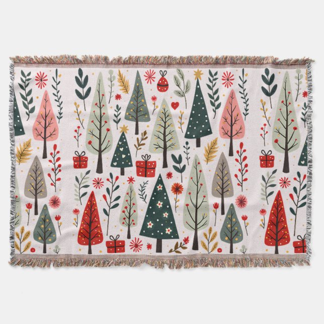 Whimsical julskogslandskap filt (Framsidan)