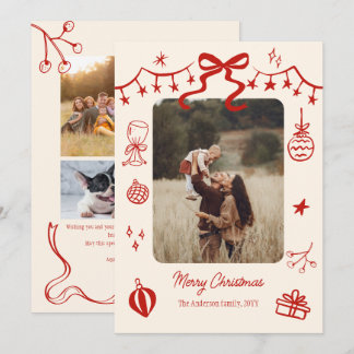 whimsical julskrift doodles 5 bilder julkort