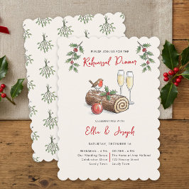 Whimsical julstock julfirande middag inbjudningar