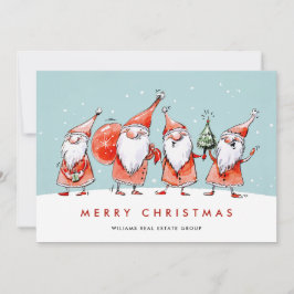 Whimsical Jultomten Gnomes jul Corporate Julkort