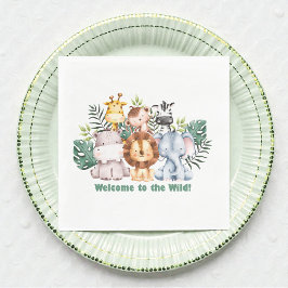 Whimsical Jungle Safari Animal Birthday Pappersservett