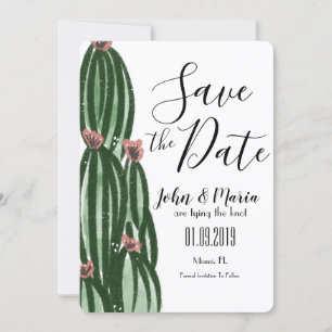 Whimsical Kaktus Konstnärlig Save the Date Inbjudningar