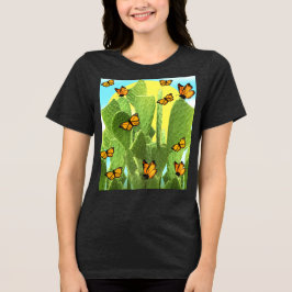 Whimsical Kaktus Och Fjärilar T Shirt