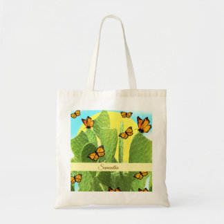 Whimsical Kaktus Och Fjärilar Tygkasse