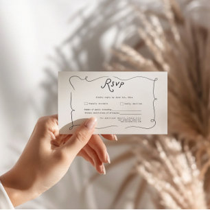 Whimsical Kalligrafi Bröllops RSVP-kort OSA Kort
