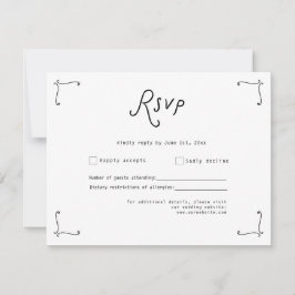 Whimsical Kalligrafi Bröllops RSVP-kort OSA Kort