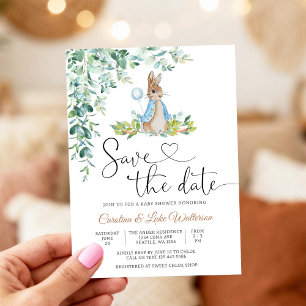Whimsical kanin baby shower inbjudan