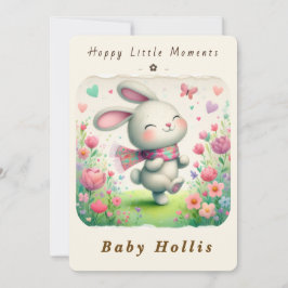Whimsical Kanin Bebis Shower Inbjudan Mjuk Blomma