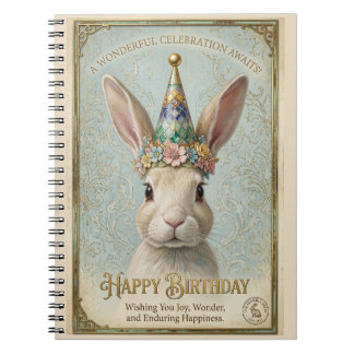 Whimsical kanin födelsedag Elegans Anteckningsbok