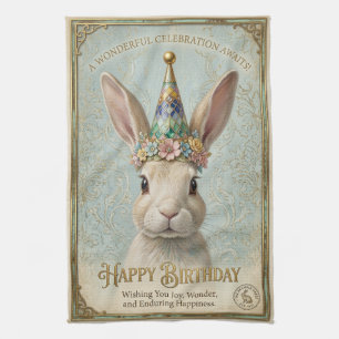 Whimsical kanin födelsedag Elegans Kökshandduk