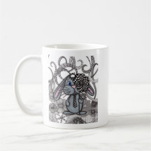 Whimsical kanin i Tie Art keramikkopp