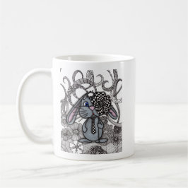 Whimsical kanin i Tie Art keramikkopp Kaffemugg