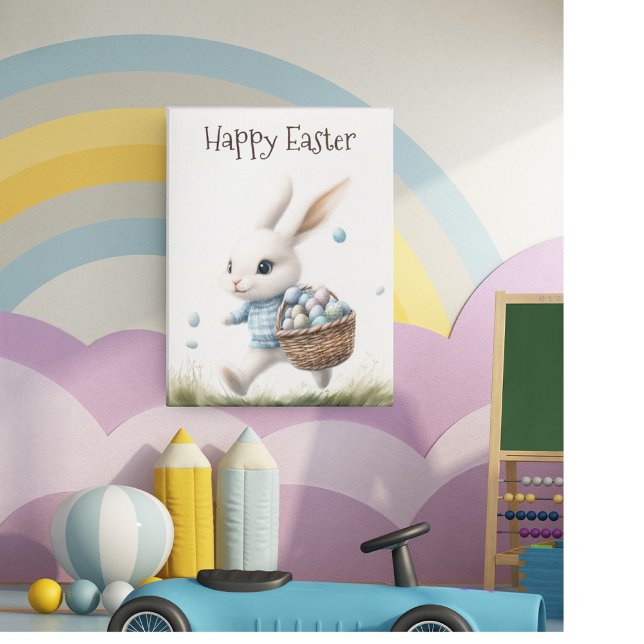 Whimsical Kanin Nurserieskonst | Glad Påsk Barn  Poster (Skapare uppladdad)