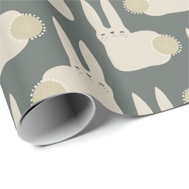 Whimsical kanin presentpapper (Rullad Hörn)