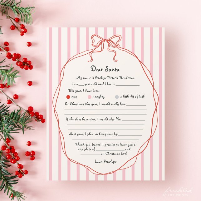 Whimsical Kära Tomte Önskelista för Barn (Whimsical Dear Santa Letter for Kids)