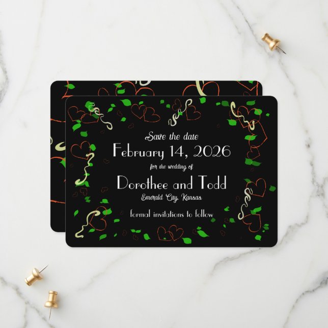 Whimsical Kärlek sparar datuminbjudan Spara Datumet (Fram/Back In Situ)