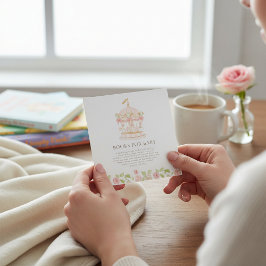 Whimsical Karusell Blommig Baby Shower Bok Kort