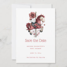 Whimsical Karusell Häst Bild Baby Shower