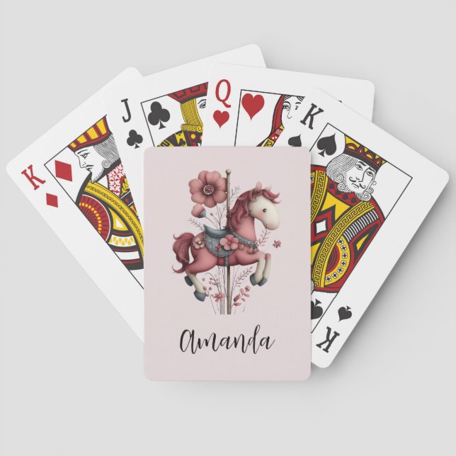 Whimsical Karusellhäst Bild Casinokort (Baksidan)