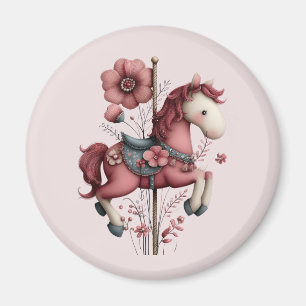 Whimsical Karusellhäst Bild Magnet