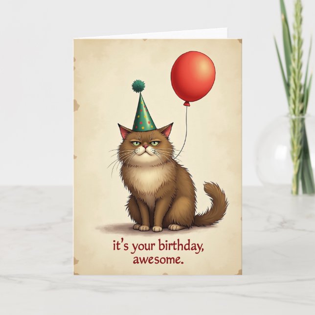 Whimsical Katt Fest Kort (Framsida)