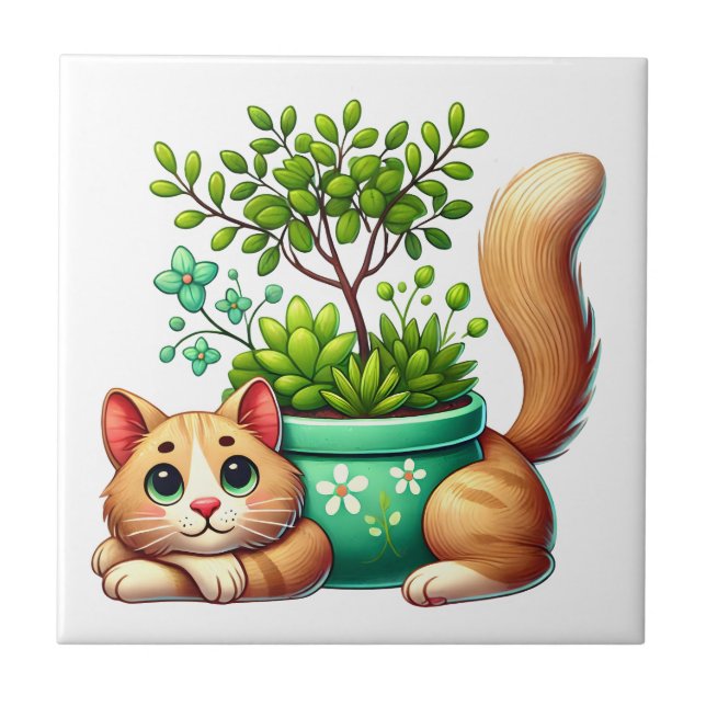 Whimsical Katt  Kakelplatta (Framsidan)