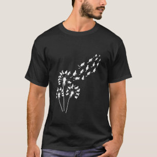 Whimsical Katt Maskros Silhuett Design för Kattäls T Shirt