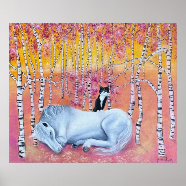Whimsical Katt och Häst  Poster (Framsidan)
